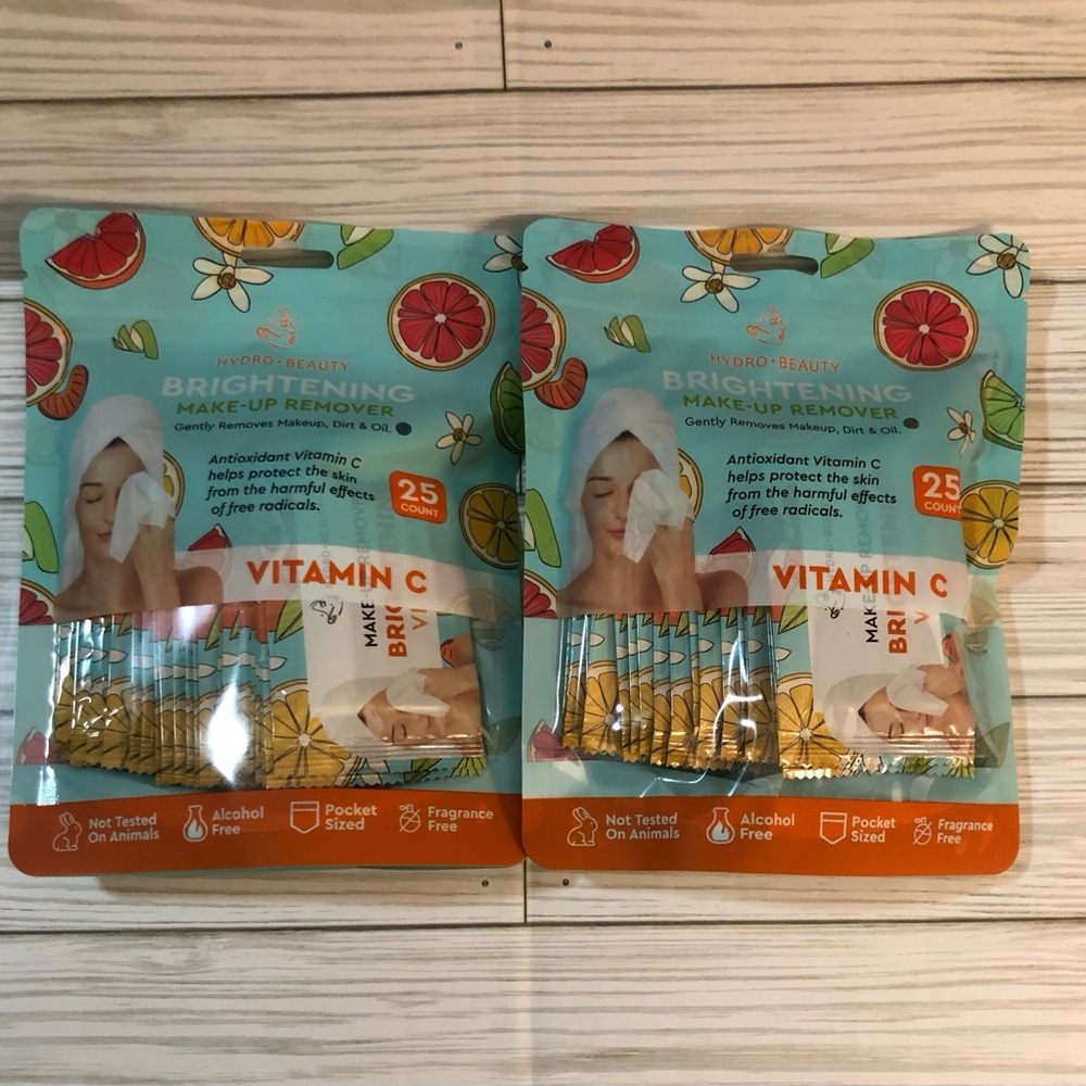 Hydro Beauty Brightening Make-Up Remover Wipes with Vitamin C (Set of 2).